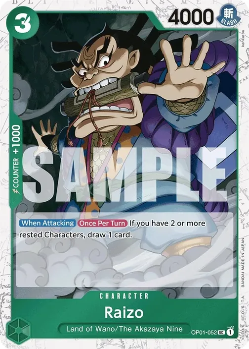 Carte One Piece anglaise OP01-052 Raizo (version 4)