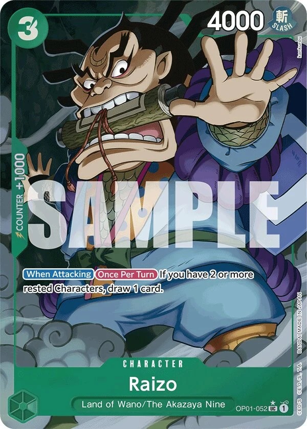 Carte One Piece anglaise Raizo OP01-052 UC