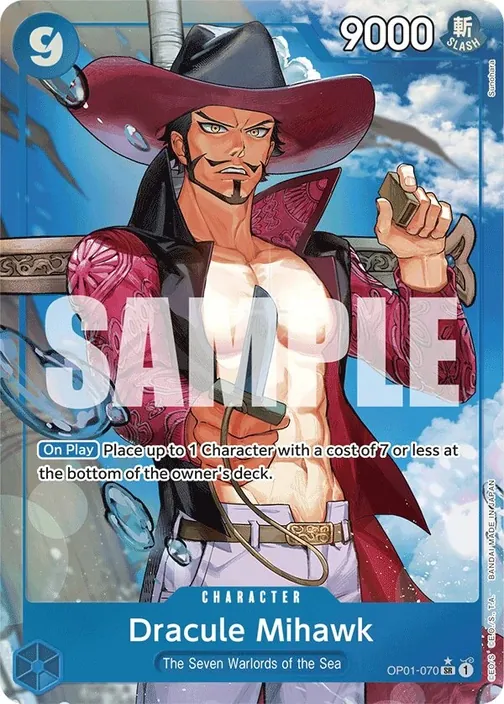 Carte One Piece anglaise OP01-070 Dracule Mihawk (version 5)