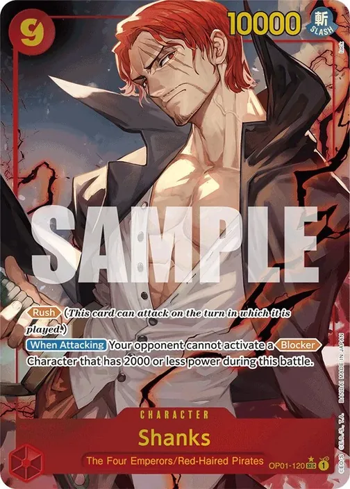 Carte One Piece anglaise OP01-120 Shanks (version 6)