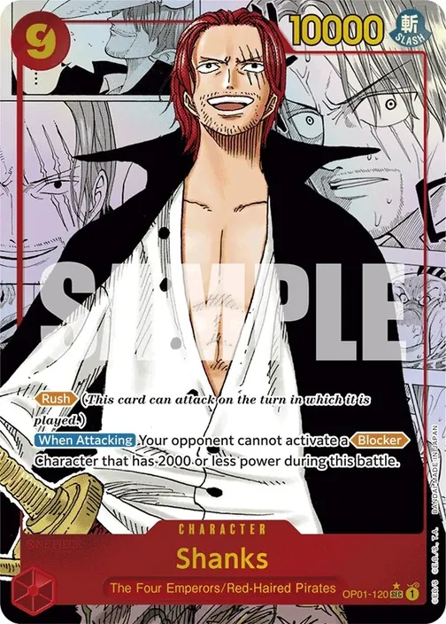 Carte One Piece anglaise OP01-120 Shanks (version 5)