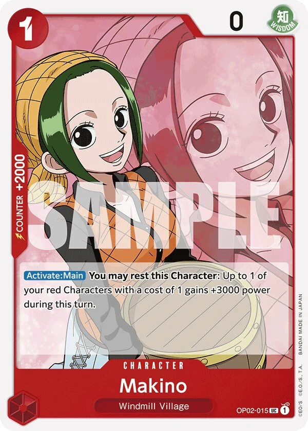 Carte One Piece anglaise Makino OP02-015 UC