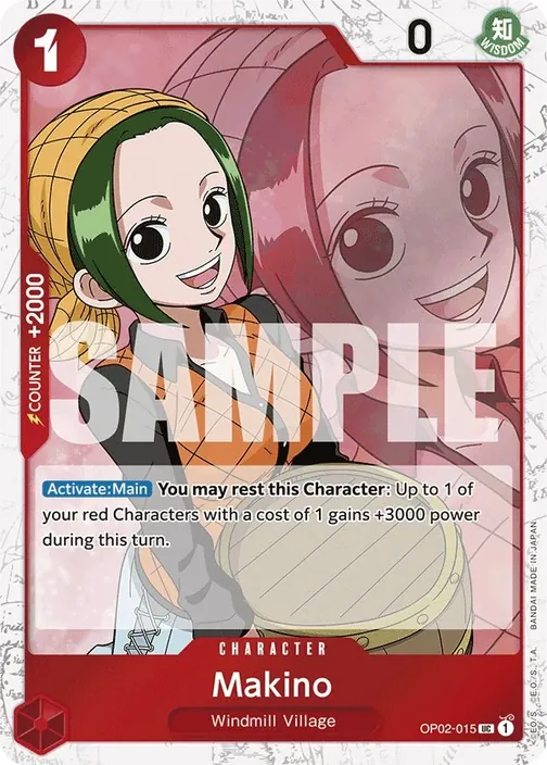 Carte One Piece anglaise OP02-015 Makino (version 4)