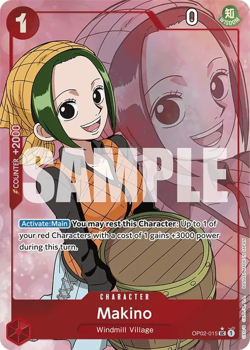 Carte One Piece anglaise OP02-015 Makino (version 5)