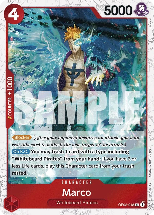 Carte One Piece anglaise Marco OP02-018 R