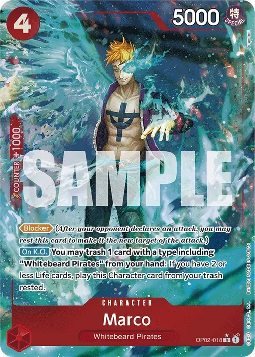 Carte One Piece anglaise OP02-018 Marco (version 6)