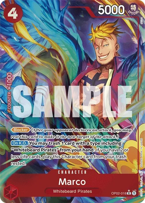 Carte One Piece anglaise OP02-018 Marco (version 7)