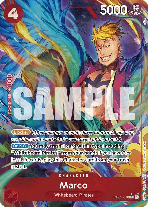 Carte One Piece anglaise Marco OP02-018 R