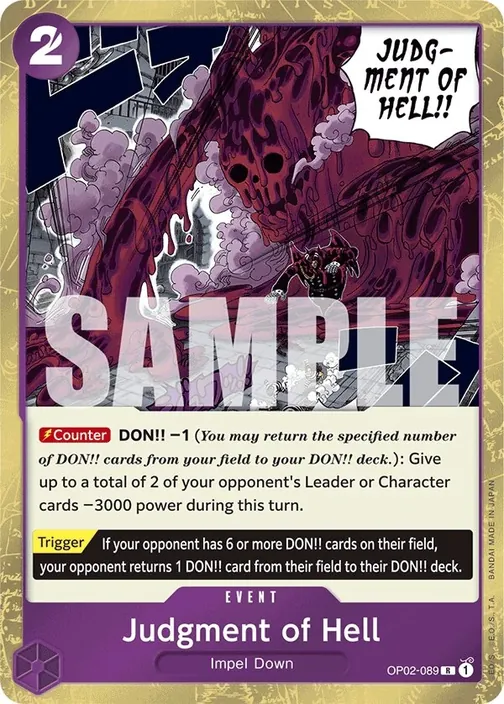 Carte One Piece anglaise OP02-089 Judgment of Hell