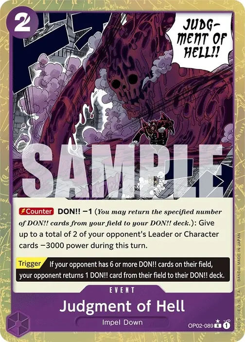 Carte One Piece anglaise OP02-089 Judgment of Hell (version 4)
