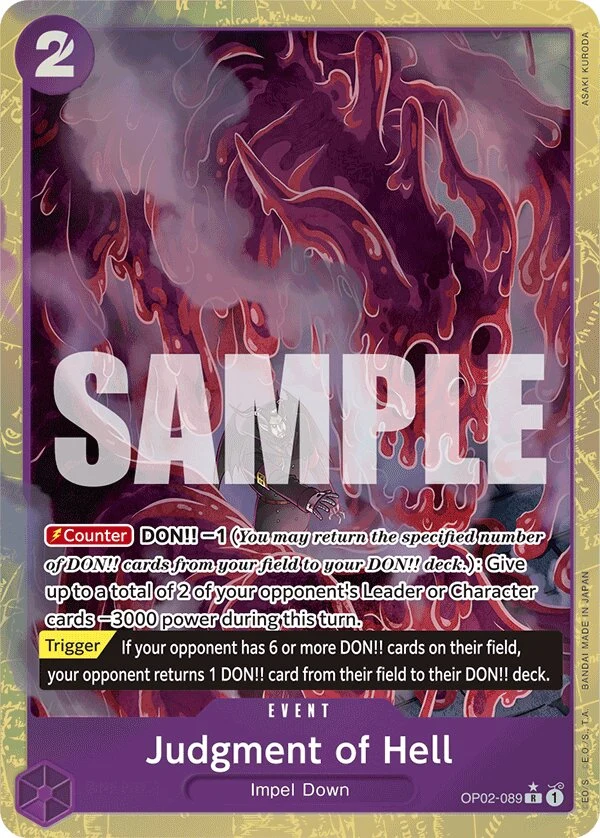 Carte One Piece anglaise Judgment of Hell OP02-089 R