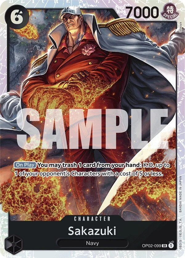 Carte One Piece anglaise Sakazuki OP02-099 SR
