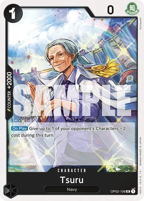 Carte One Piece anglaise OP02-106 Tsuru (version 4)