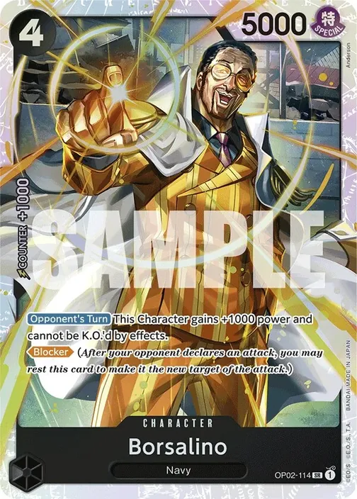 Carte One Piece anglaise OP02-114 Borsalino (version 3)
