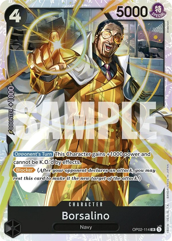 Carte One Piece anglaise Borsalino OP02-114 SR