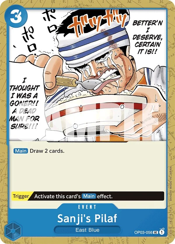 Carte One Piece anglaise Sanji's Pilaf OP03-056 UC