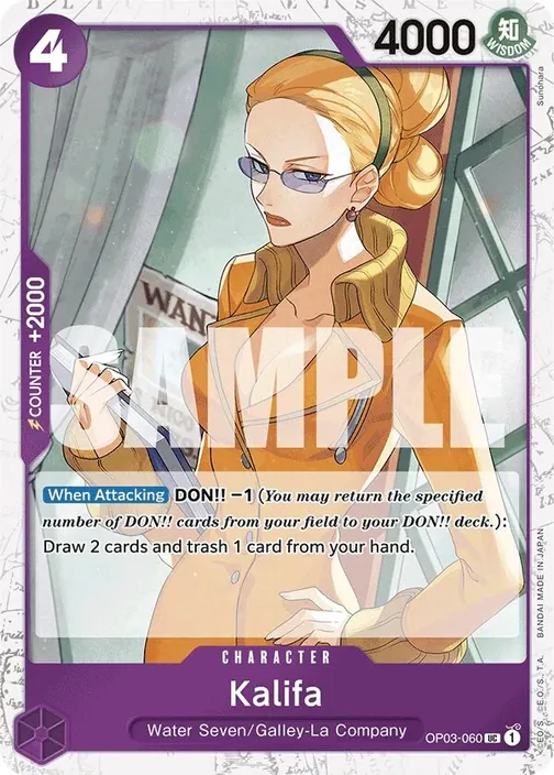 Carte One Piece anglaise OP03-060 Kalifa (version 3)