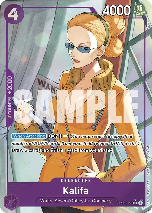 Carte One Piece anglaise OP03-060 Kalifa (version 4)