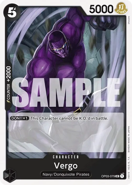 Carte One Piece anglaise OP03-079 Vergo (version 3)