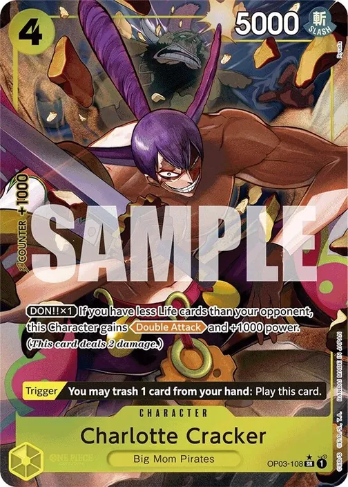 Carte One Piece anglaise OP03-108 Charlotte Cracker (version 4)