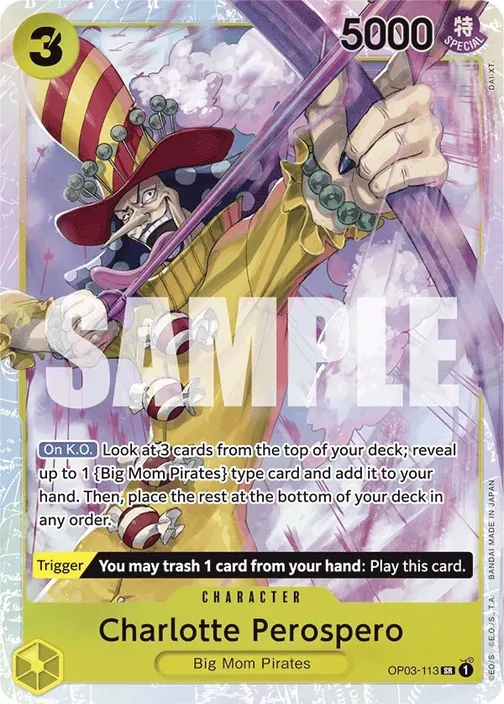 Carte One Piece anglaise OP03-113 Charlotte Perospero (version 3)