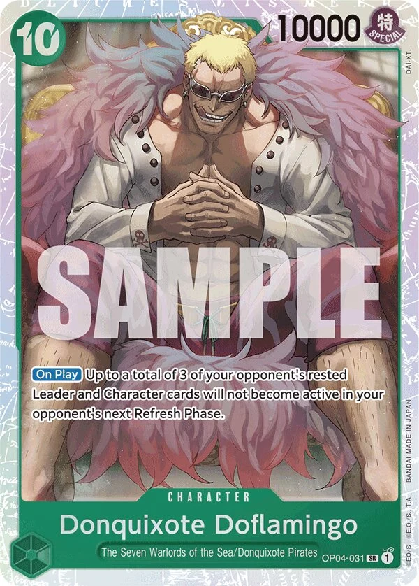 Carte One Piece anglaise Donquixote Doflamingo OP04-031 SR
