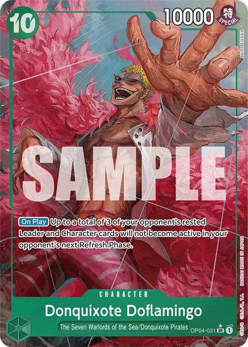 Carte One Piece anglaise OP04-031 Donquixote Doflamingo (version 4)