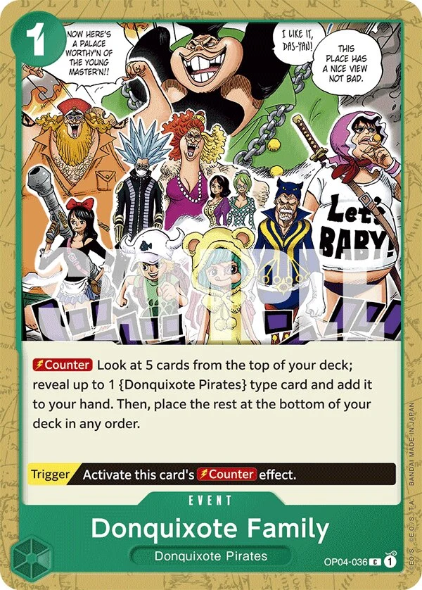 Carte One Piece anglaise Donquixote Family OP04-036 C
