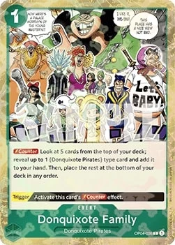 Carte One Piece anglaise OP04-036 Donquixote Family (version 2)