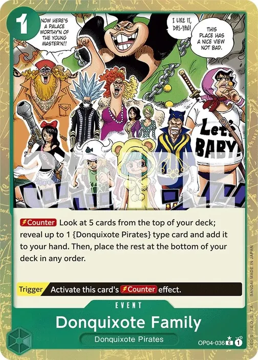 Carte One Piece anglaise OP04-036 Donquixote Family (version 4)