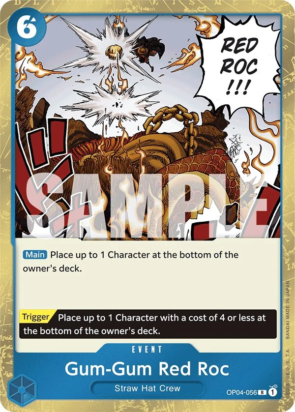 Carte One Piece anglaise Gum-Gum Red Roc OP04-056 R