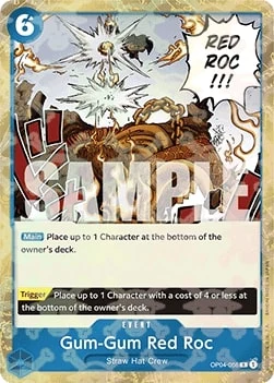 Carte One Piece anglaise OP04-056 Gum-Gum Red Roc (version 2)