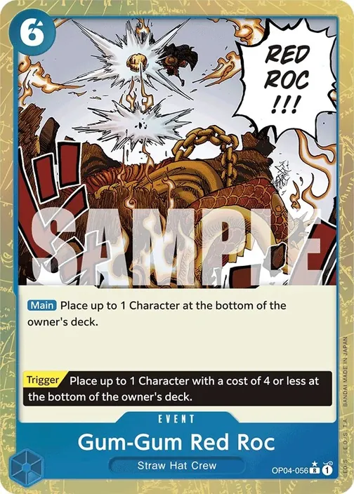 Carte One Piece anglaise OP04-056 Gum-Gum Red Roc (version 4)
