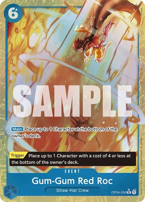 Carte One Piece anglaise OP04-056 Gum-Gum Red Roc (version 5)