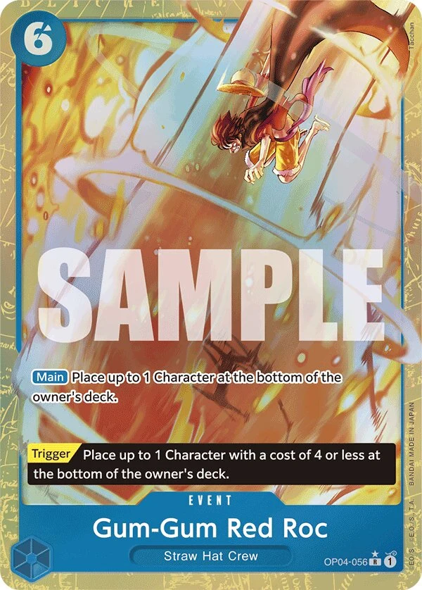 Carte One Piece anglaise Gum-Gum Red Roc OP04-056 R