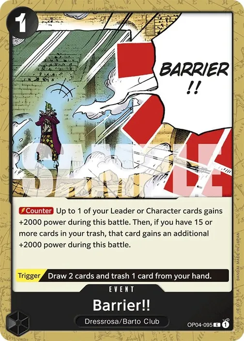 Carte One Piece anglaise OP04-095 Barrier!!