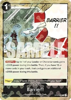 Carte One Piece anglaise OP04-095 Barrier!! (version 2)