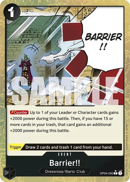 Carte One Piece anglaise OP04-095 Barrier!! (version 4)
