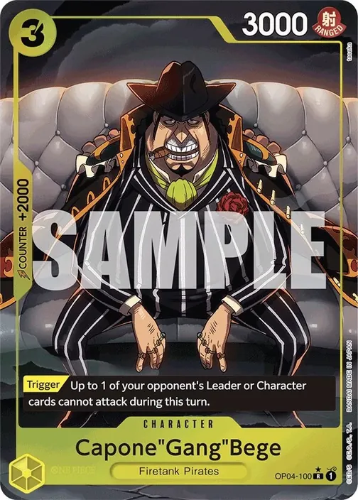 Carte One Piece anglaise OP04-100 Capone"Gang"Bege (version 6)