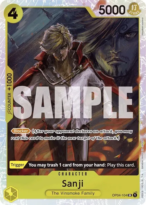 Carte One Piece anglaise OP04-104 Sanji (version 3)