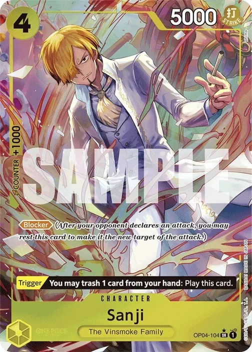 Carte One Piece anglaise OP04-104 Sanji (version 4)