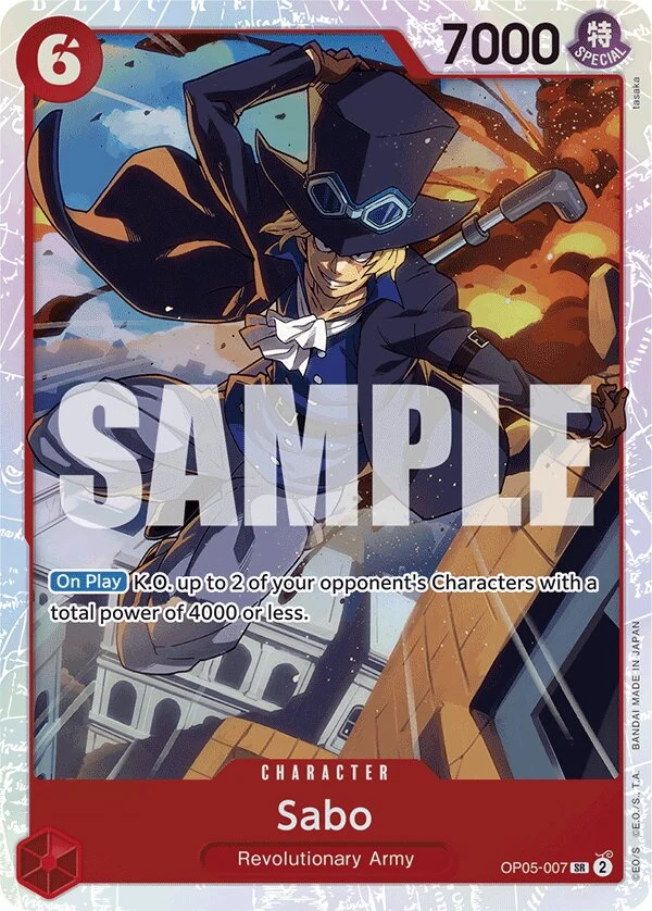 Carte One Piece anglaise Sabo OP05-007 SR