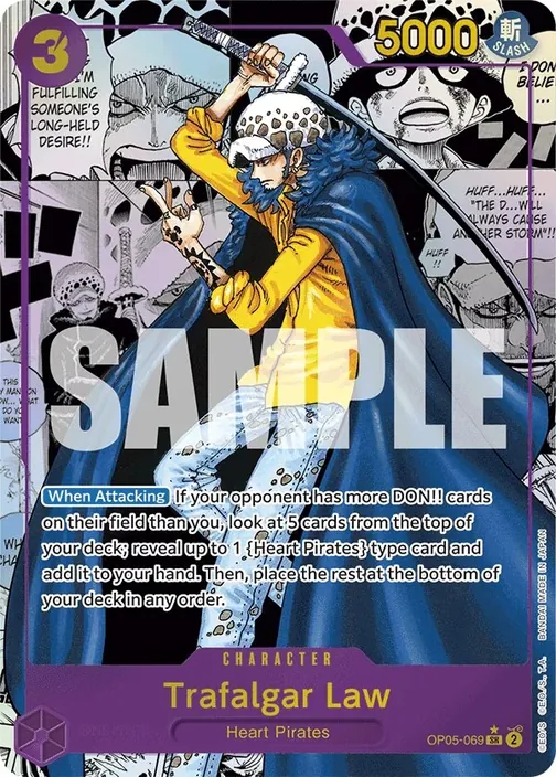 Carte One Piece anglaise OP05-069 Trafalgar Law (version 4)