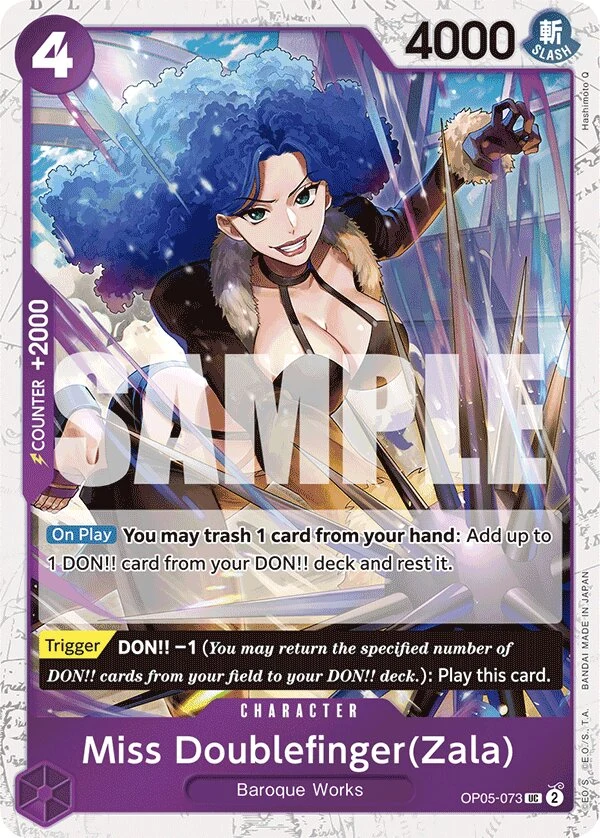 Carte One Piece anglaise Miss Doublefinger(Zala) OP05-073 UC
