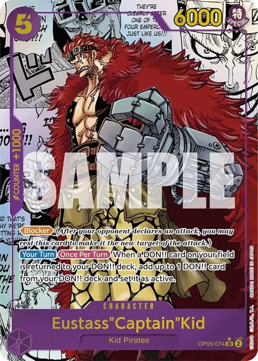 Carte One Piece anglaise OP05-074 Eustass"Captain"Kid (version 7)