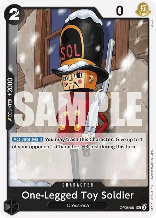 Carte One Piece anglaise OP05-081 One-Legged Toy Soldier (version 2)