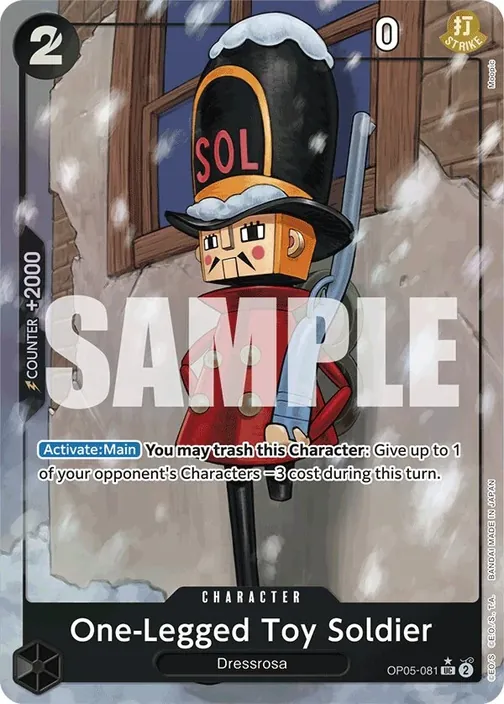 Carte One Piece anglaise OP05-081 One-Legged Toy Soldier (version 4)