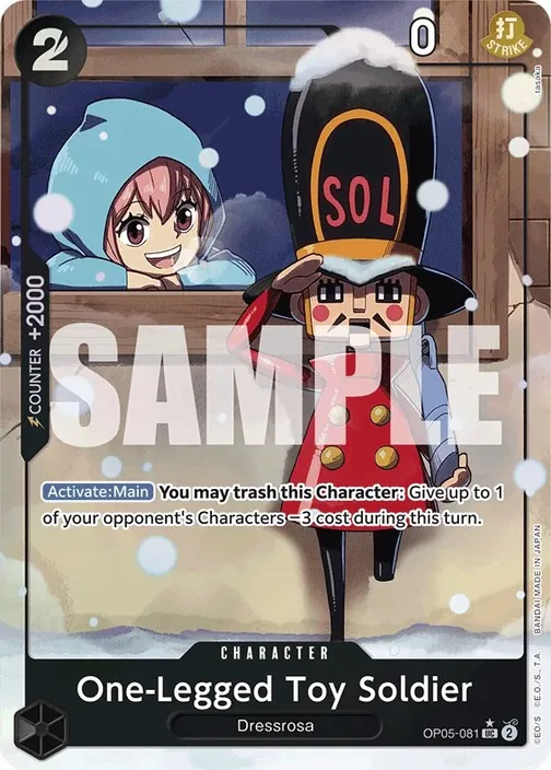 Carte One Piece anglaise OP05-081 One-Legged Toy Soldier (version 5)
