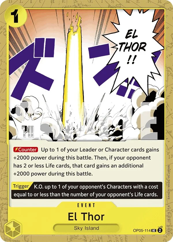 Carte One Piece anglaise El Thor OP05-114 UC