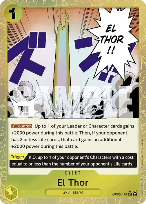 Carte One Piece anglaise OP05-114 El Thor (version 4)